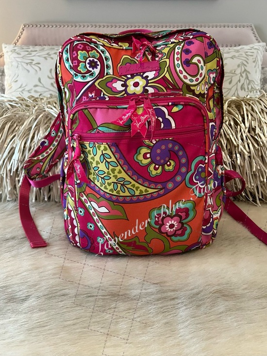 Vera Bradley Handbags - VERA BRADLEY Pink Swirls 2014 Lighten Up Essential Backpack Green Paisley Floral